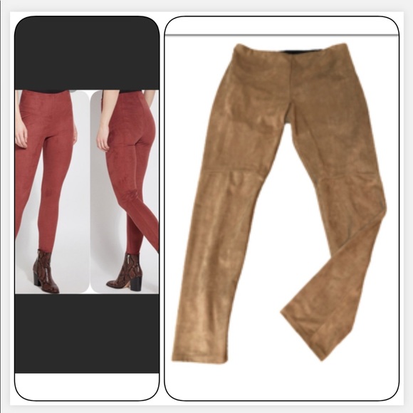 LYSSE HIGH WAIST TAN FAUX SUEDE LEGGING PANTS - Picture 7 of 11
